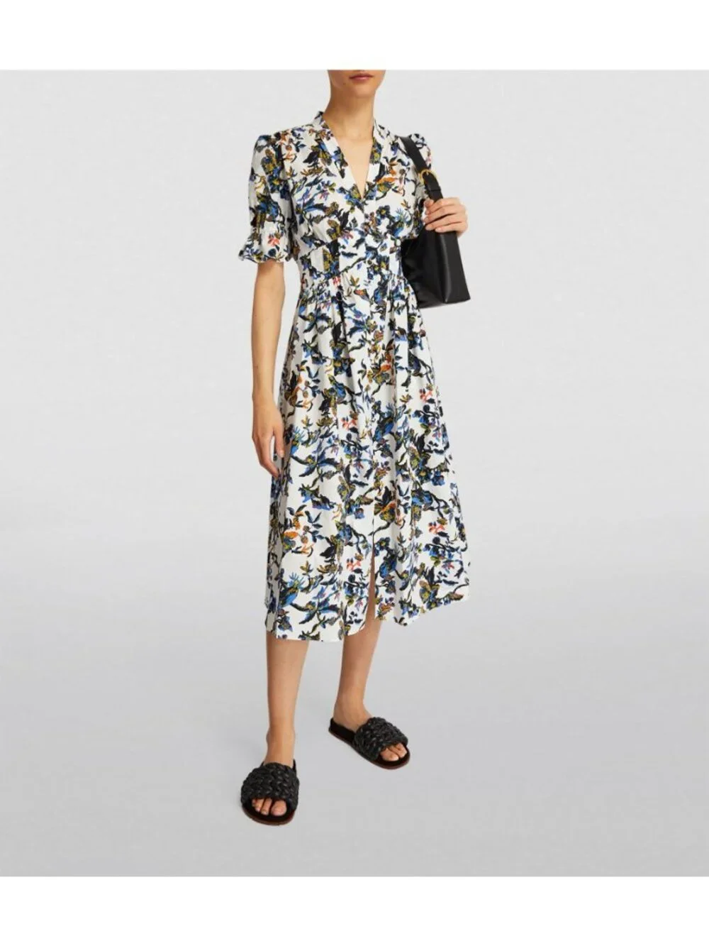 Diane von Furstenberg Floral Erica Dress in Fauna Toile Womens Aline fit and - Picture 3 of 16
